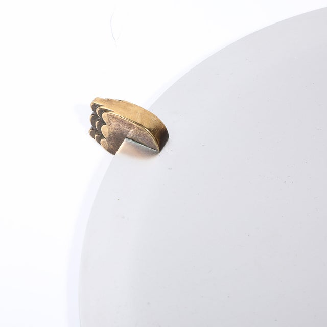 Art Deco Art Deco Aluminum Serving Tray With Sculptural Brass Supports For Sale - Image 3 of 14