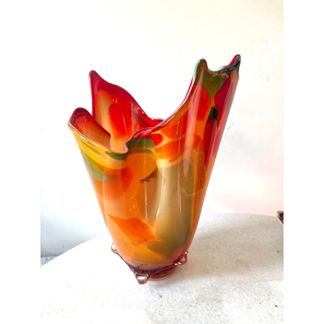 Absolutely stunning, mid-century, modern Marano glass art glass centerpiece vase.