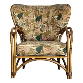 Vintage Heywood Wakefield Mid-Century Modern Wingback Lounge Chair For Sale