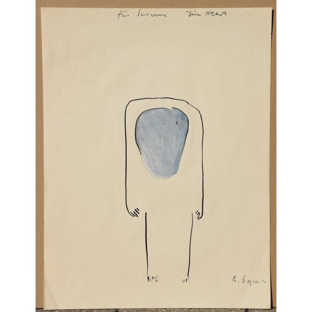 Contemporary Albert Schöpflin, Anonymous Figure, 1990, Opaque Paint & Charcoal For Sale - Image 3 of 10