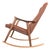 Mid 20th Century Sculptural Teak + Wool Rocking Chair Attributed to Ingmar Relling For Sale