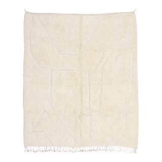 Near-Square Abstract Tone-on-Tone Hand-Knotted Wool Rug | 9'3" X 8'0" | One of a Kind For Sale