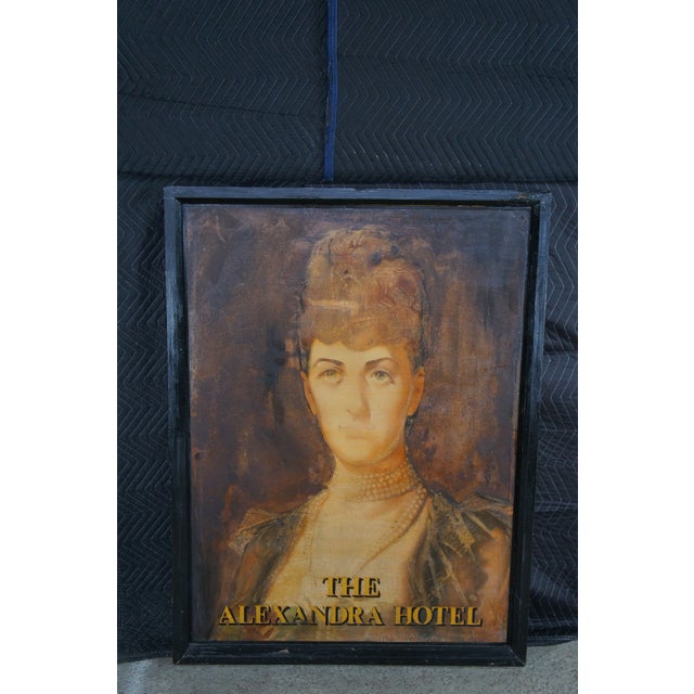 Antique English Tin Portrait Painting Queen Alexandra of Denmark Pub Art Sign 48" For Sale - Image 13 of 13