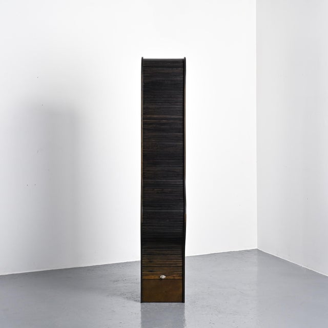 Louvered secretary desk, model 5822 from the squadra programm 107 series, designed by klaus vogt between 1964 and 1969 and...