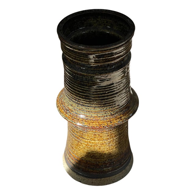 Tall Stoneware Vase, 1970s For Sale