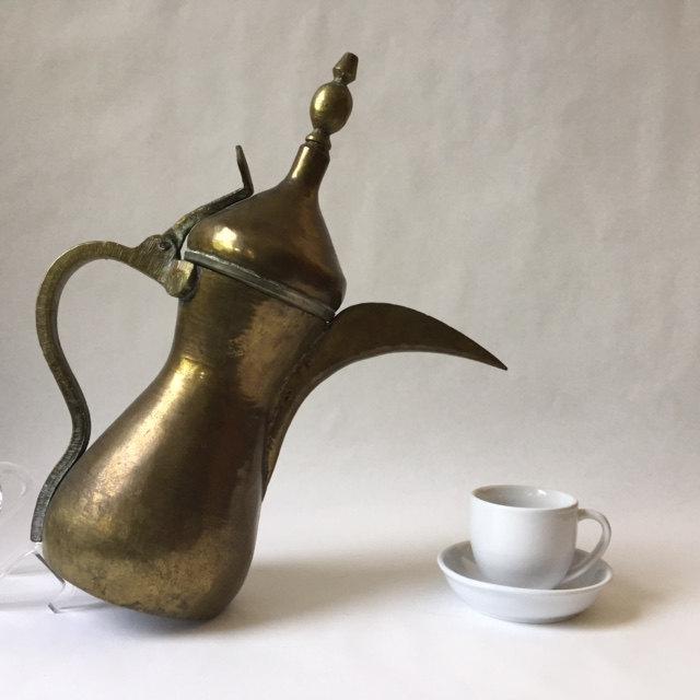 Vintage Brass Turkish Coffee Pot, Exotic Boho Glam Chairish