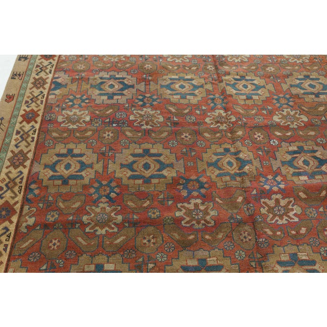 Authentic Persian Bakshaish Beige, Blue, Brown, Red Handmade Wool Rug For Sale In New York - Image 6 of 7