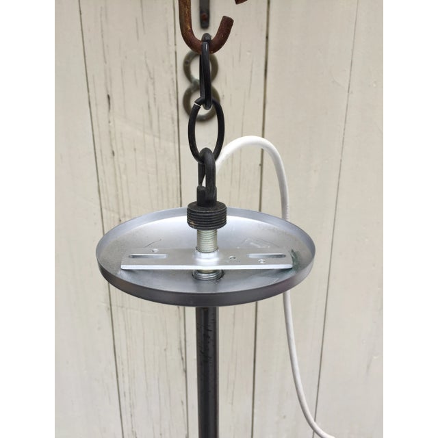 1920s Holophane Waffle Pattern Ball Shade and Nickel Fixture For Sale - Image 5 of 6