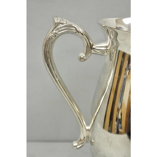 Victorian Vintage Victorian Style Silver Plated Bulbous Footed Lemonade Water Pitcher For Sale - Image 3 of 11