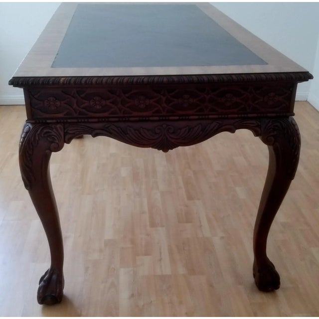 Late 20th Century French Style Carved Writing Desk with Drawer For Sale - Image 9 of 11