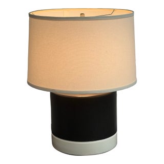 Modern Black + White Ceramic Table Lamp For Sale