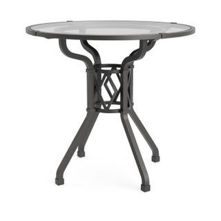 Brown Jordan Venetian 30" Round Dining Table, Textured Pewter frame For Sale