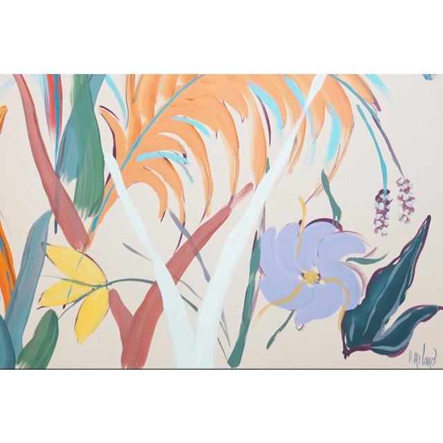 Paper 2026, Botanic Painting Triptych, Illustration Style Garden, Tropical Abundance, Acrylic Paint on Watercolor Paper For Sale - Image 7 of 11