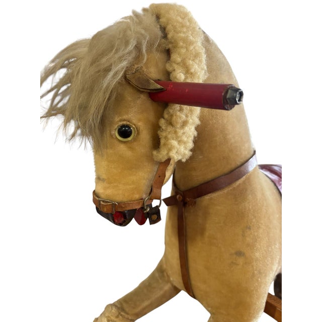 Farmhouse Antique Early 20th Century Spring Mounted Child's Rocking Horse, Circa 1920 For Sale - Image 3 of 12