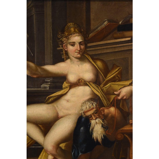 Bartholomäus Spranger, Aristotle & Phyllis, 1500s-1600s, Oil on Canvas For Sale - Image 13 of 16