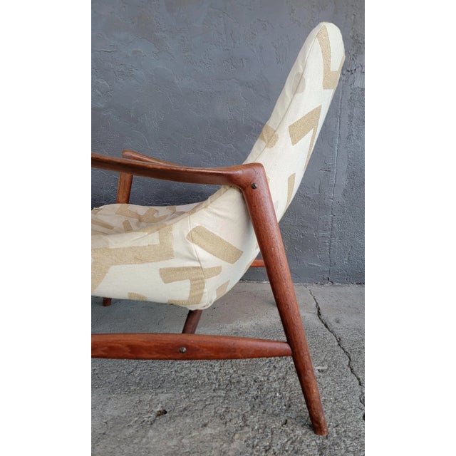 Beige Pair Teak Danish Modern Lounge Chairs by Adopf Relling & Rolf Rastad For Sale - Image 8 of 11