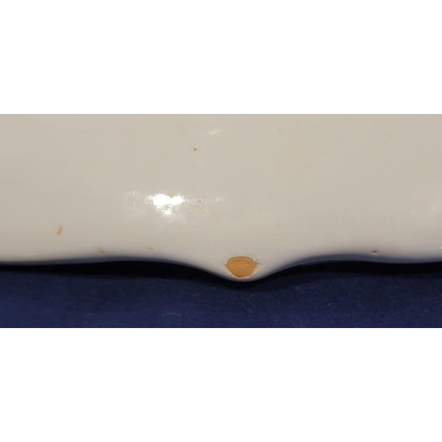 Vintage Faenza Garofano Blue Carnation Charger Buffet Platter For Sale - Image 4 of 5