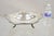 Vintage Sheridan Victorian Style Silver Plated Footed Scalloped Oval Fruit Bowl. Circa Mid 20th Century. Measurements: 4"...