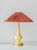 Butter Yellow Ceramic Table Lamp with Pink Silk Pleated Shade from Casa Pupo, Spain, 1960s For Sale - Image 15 of 15