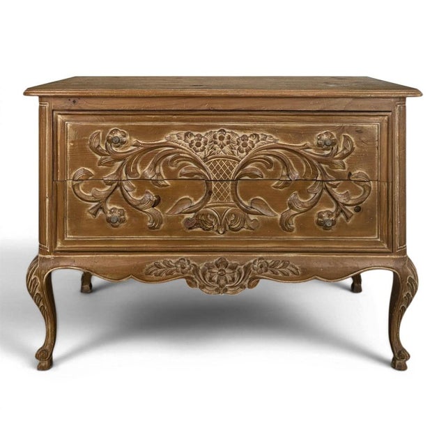 Wood Directoire Style Chest of Drawers in Canted Pine For Sale - Image 7 of 7