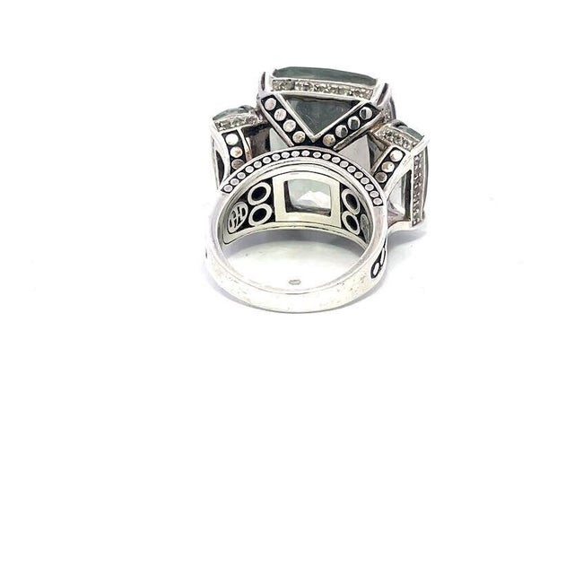 John Hardy Diamond Large Ring Prasiolite Dot Collection Sterling Silver For Sale - Image 4 of 7