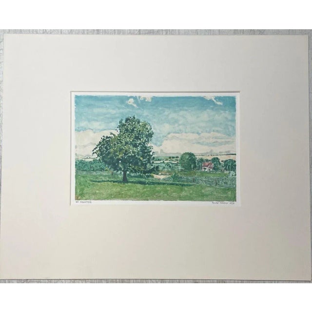 Impressionist Allan Marsh Landscape Watercolor Monotype Painting - Montgomery College Phillips For Sale - Image 3 of 12