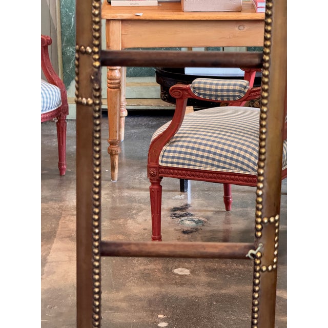 British Leather and Brass Studded Elephant Ladder For Sale - Image 14 of 15