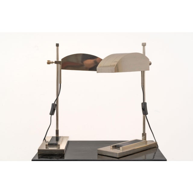 Pair of Authentic Bauhaus desk lamp Designed by Marcel Breuer. Designed for the International Exposition of Modern...