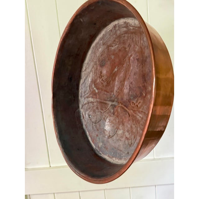 Very Large Vintage Hammered Copper Fruit Mold Wall Hanging For Sale - Image 6 of 7