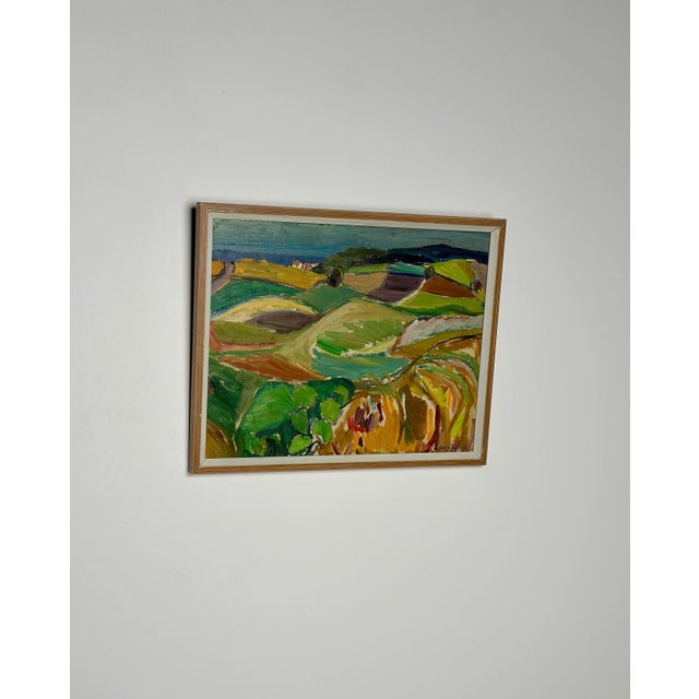 Mid-Century Modern Doris Hennix, Landscape, 1948, Oil on Panel, Framed For Sale - Image 3 of 15