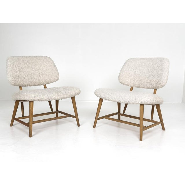Swedish Modern Lounge Chairs in Ivory Bouclé Upholstery from Alf Svensson, 1950, Set of 2 For Sale - Image 10 of 10