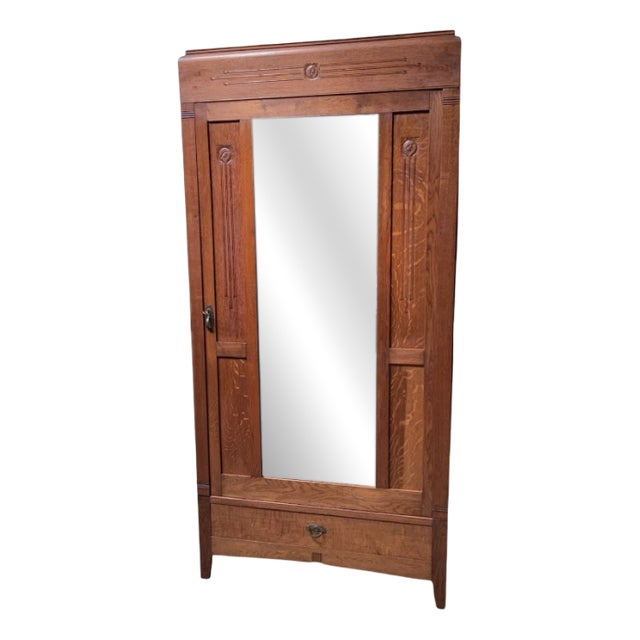 Antique Art Nouveau Linen Wardrobe, 1910 For Sale