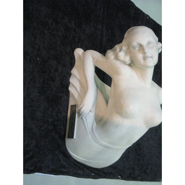 Vintage 1920s Art Deco Large Advertising Wall Goddess White Statue “Life by Formfit” signage on side of piece-Hangs on...