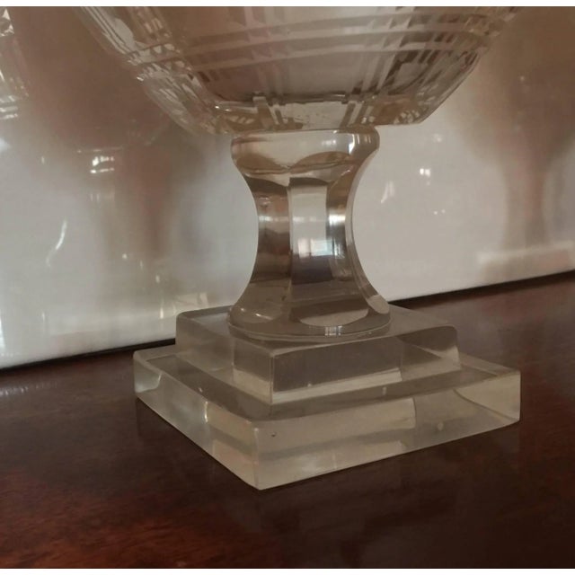 Traditional 20th Century Regency Style Glass Photophores - a Pair For Sale - Image 3 of 7