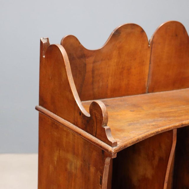 Small Portable Walnut Bookcase For Sale - Image 3 of 9