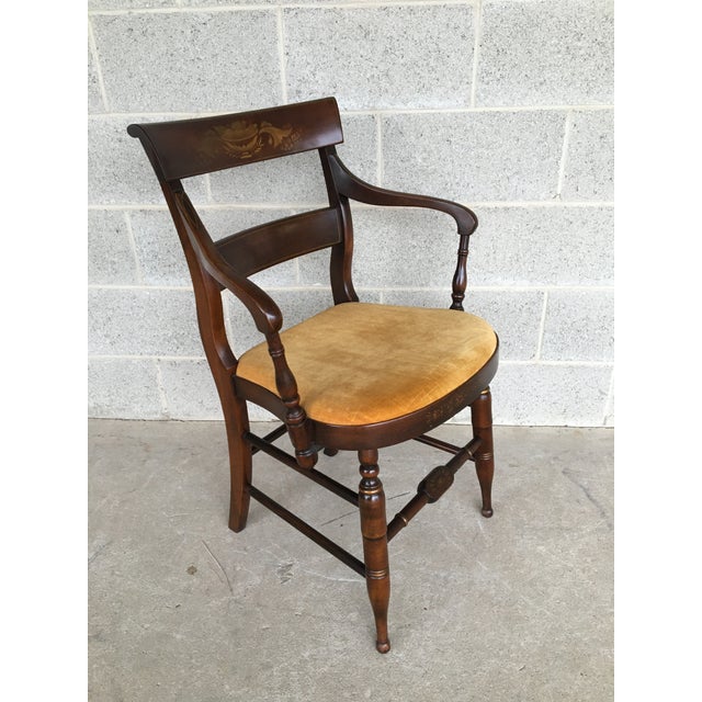 L. Hitchcock Riverton Finish Harvest Paint Decorated Arm Chair Chairish