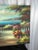 Vintage Italian Lake Como Oil Painting, Large Mediterranean Villa Garden Canvas Art 36" X 24" For Sale In Phoenix - Image 6 of 12