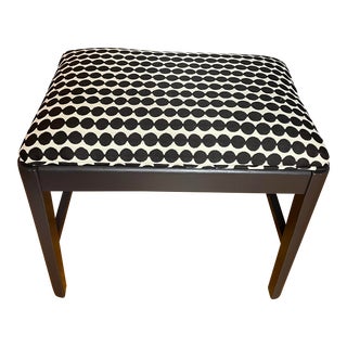 Early 20th Century Antique Bench in Dot Fabric For Sale