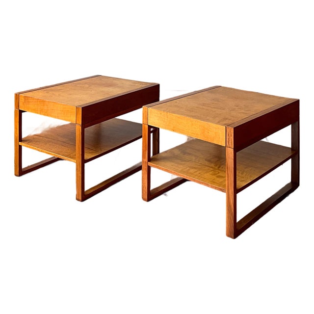 Mid 20th Century Founders Mid Century Teak Side Tables With Hidden Drawers For Sale