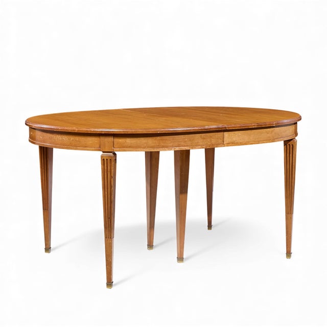 Late 20th Century Kindel Furniture French Regency Louis XVI Cherry Wood Expanding Dining Table With 3 Leaves For Sale In Chicago - Image 6 of 17