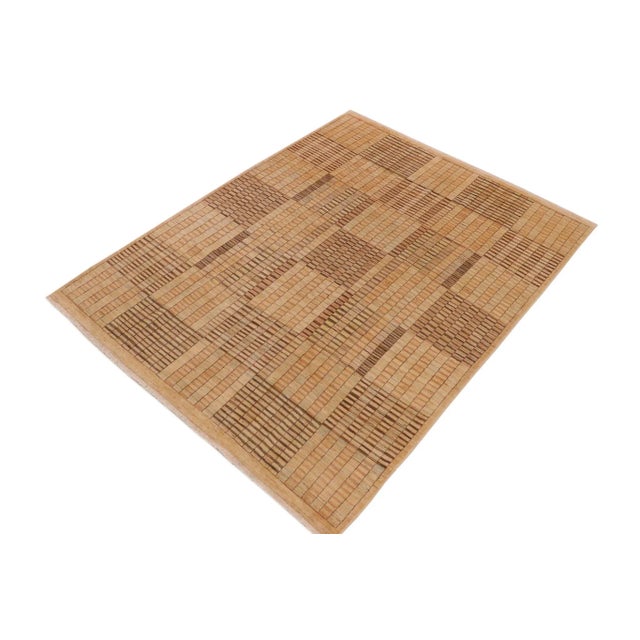 Contemporary 1990s 1990's Boho Chic Gabbeh Tan/Brown Wool Rug - 7'8" X 9'8" For Sale - Image 3 of 10