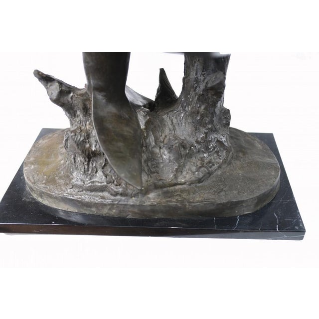 Vintage Bronze Dolphin Statue For Sale - Image 4 of 14