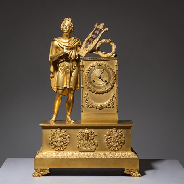 Mantel Clock with Apollo, Early 19th Century For Sale - Image 12 of 16