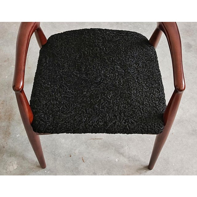 Mid-Century Modern Armchair Upholstered in Astrakhan Fur, Yugoslavia, 1960s For Sale - Image 11 of 14