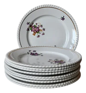 French Bohemian Spirit Plates from Keller et Guerin, 1950s, Set of 10