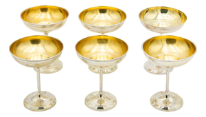 Silver Champagne Glasses, Set of 6