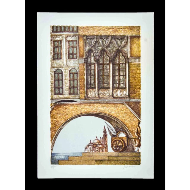 Color lithograph, on Magnani-Pescia paper. Paper size 35cmx50cm, work size 27cmx42cm. Excellent condition, no defects....