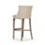 Amelie Tufted Bar Stool - Natural Linen / Weathered Oak Legs For Sale - Image 4 of 5