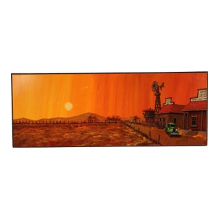 Painting by Fred Bonn (Born 1940) of Aberdeen Texas Sunset For Sale