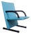 Light Blue T-Line Armchair attributed to Burkhard Vogtherr for Arflex, 1980s For Sale